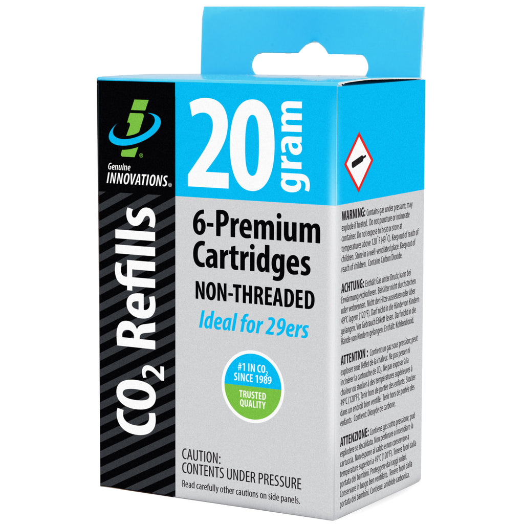 Genuine Innovations 20 Gram Non-Threaded CO2 Cartridges #G20313 6-Pack